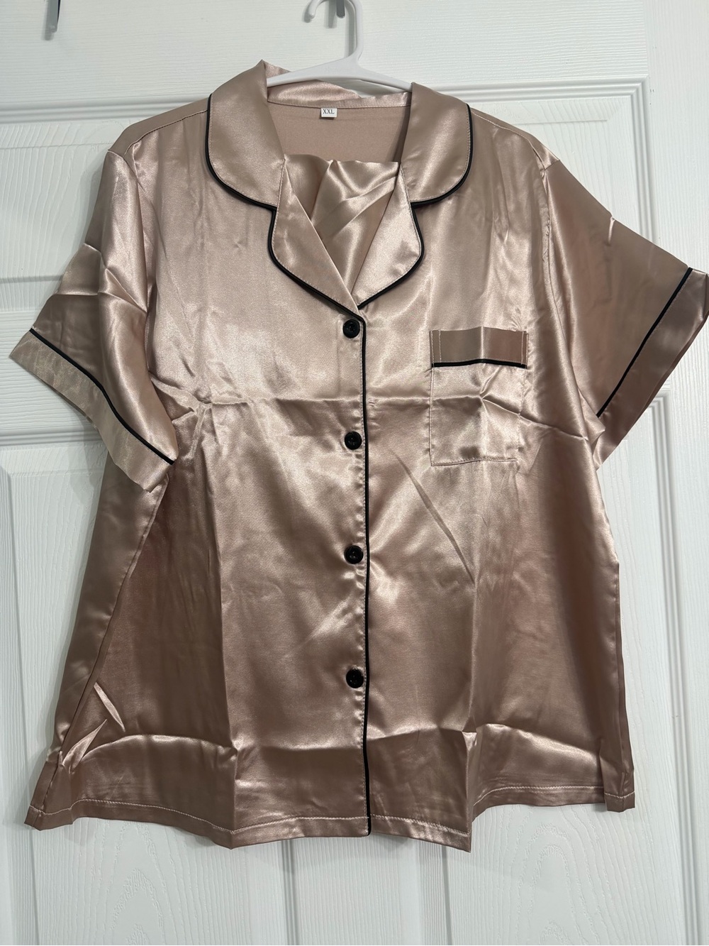 Silky Short-Sleeve Satin Like Pajama Set